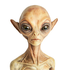 Extraterrestrial alien portrait showcasing unique features on a white background, Extraterrestrial Alien Portrait on white background