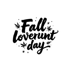 Festive fall loverunt day vector illustration with maple leaf accents design