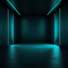 empty room with blue wall