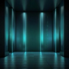 empty room with curtains and spotlights