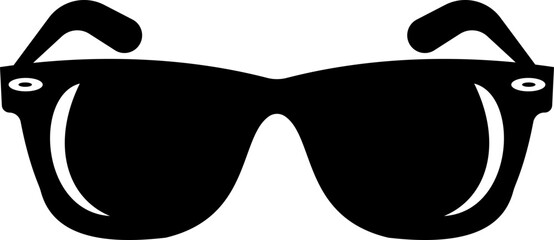 Sunglasses vector icon for fashion accessory design summer eyewear style and sun protection Men and women glasses. hipster frame, fashion black plastic rims. Trendy Optics Art, modern shade graphic