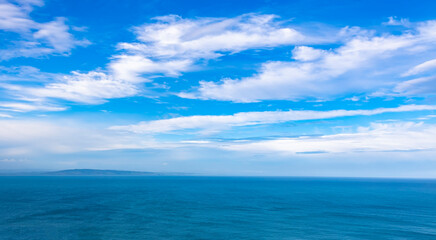 The summer vacation background with Nature on the beach and sea ocean blue water summer  barrier reef