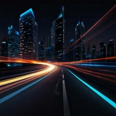traffic in city at night