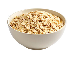 Bowl of oatmeal is sitting on a transparent background
