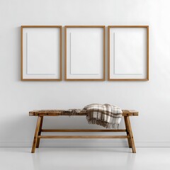 Poster Frame Mockup.Modern Living Room Wall Art Display.