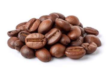 Fototapeta premium Pile of shiny brown coffee beans