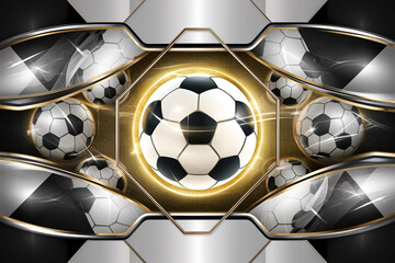 Geometric design with hexagonal Soccer Background