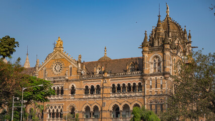Obraz premium Chhatrapati Shivaji Railway Station in Mumbai.