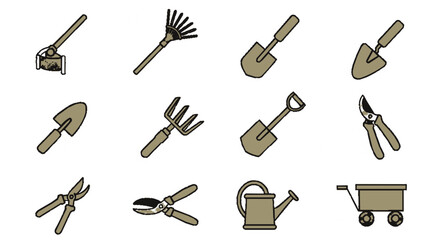 Obraz premium garden tools vector