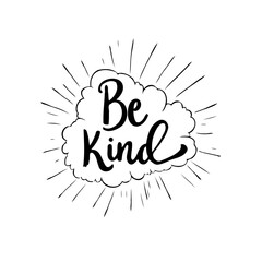 Inspirational typography design promoting kindness and positivity in a simple vector art