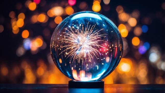 Glass Sphere Captures Fireworks in Focus