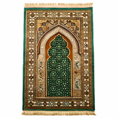 Ramadan prayer rug isolated on white background