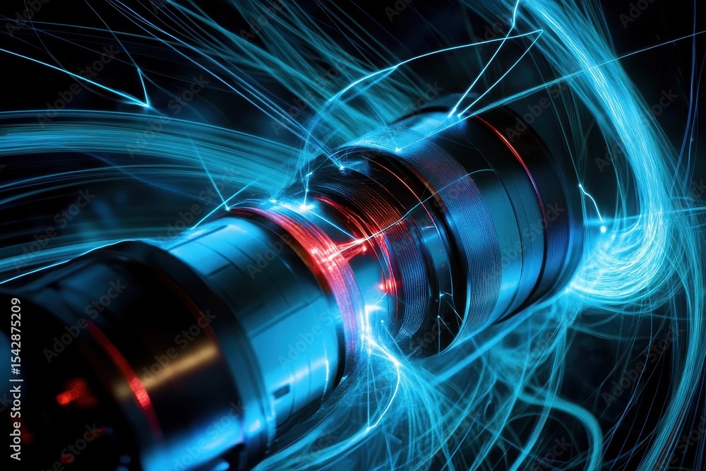 Leinwandbilder scope scanning technology with light trails enhancing data connections and visual effects, scope sca