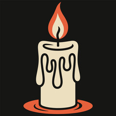 Obraz premium a candle silhouette vector illustration