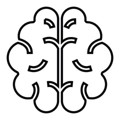 Obraz premium brain line icon design. brain thin black outline symbol vector illustration. editable stroke icon on transparent background.