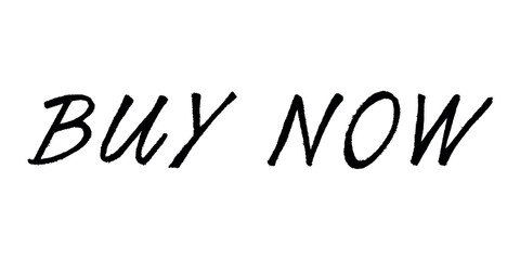 Buy now lettering Handwritten word Modern brush calligraphy Template for marketing ad, print, web, banner, poster, flyer Ink illustration