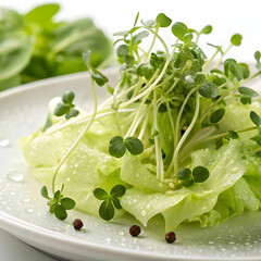 fresh cress salad isolated close up