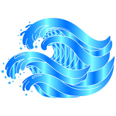 Glorious illustrated vector waves with a beautiful and stylish modern aesthetic design concept