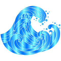 Stylized ocean waves background, an elegant and artistic vector design graphic illustration
