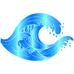 A creative and abstract vision of stylized waves with a glorious and artistic vector illustration