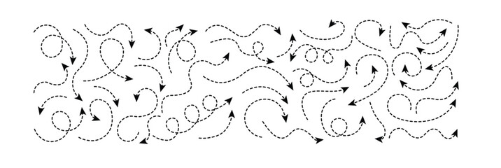 “Hand-Drawn Abstract Dotted Line Collection – Curved and Wavy Dashed Vector Elements for Scrapbooking, Highlighting, and Creative Graphic Design Projects”