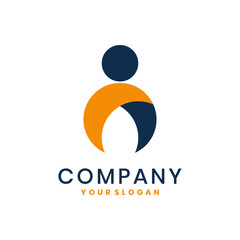 Company logo with abstract human figure