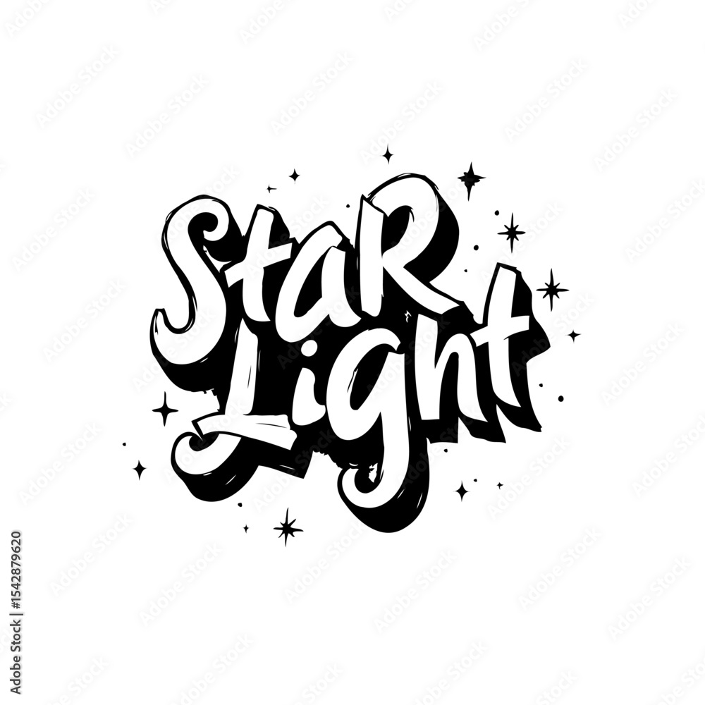 Poster elegant starlight text with decorative elements perfect for various design projects