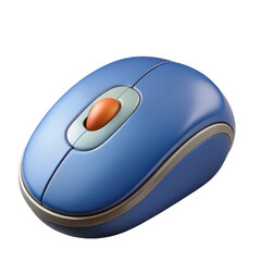 A blue computer mouse isolated on transparent background