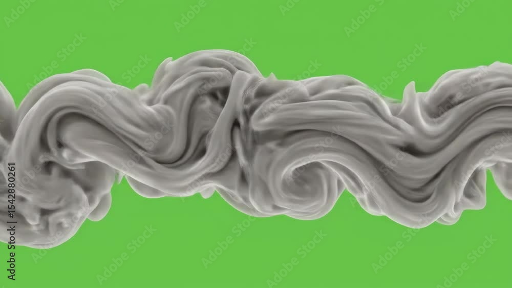 Poster abstract fluid flowing ink patterns on lime green background