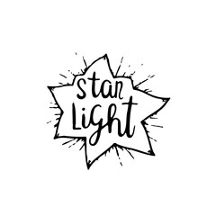 Hand Drawn Star Light Illustration with Artistic Splatters for Creative Designs