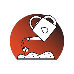 Watering Can gradient outline icon with white background vector stock illustration