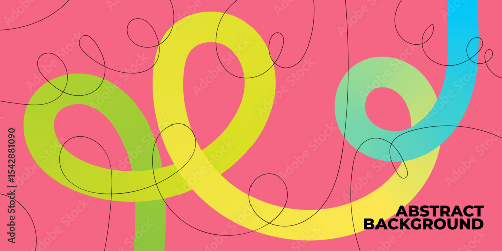 Aufkleber cool wavy poster with gradient line. fluid colorful wave abstract background template