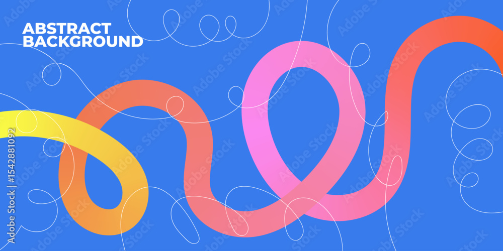 Aufkleber cool wavy poster with gradient line. fluid colorful wave abstract background template