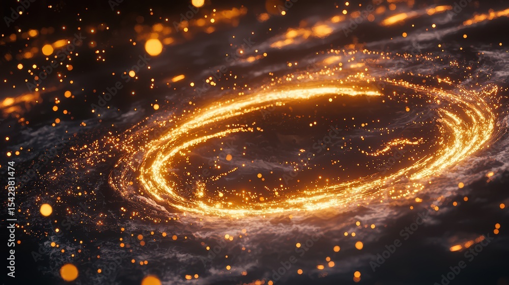 Aufkleber Cosmic event glowing spiral nebula outer space digital art mystical environment close-up view galactic wonders