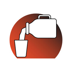 milk gradient outline icon with white background vector stock illustration