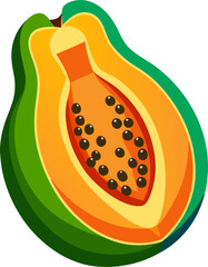 vector illustration of an papaya fruit