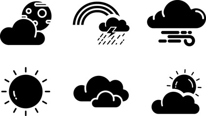Modern Rounded Filled Weather Icon Set
