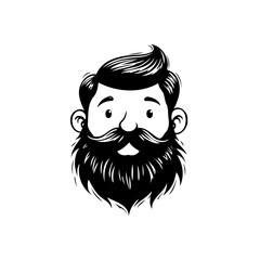 Stylish Man with a Beard Illustration for Creative Projects and Designs