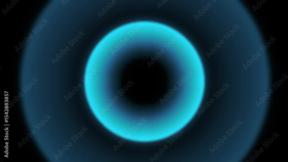 Poster blue circular radio diminishing wave radar signal motion graphic with black background. pulse from c