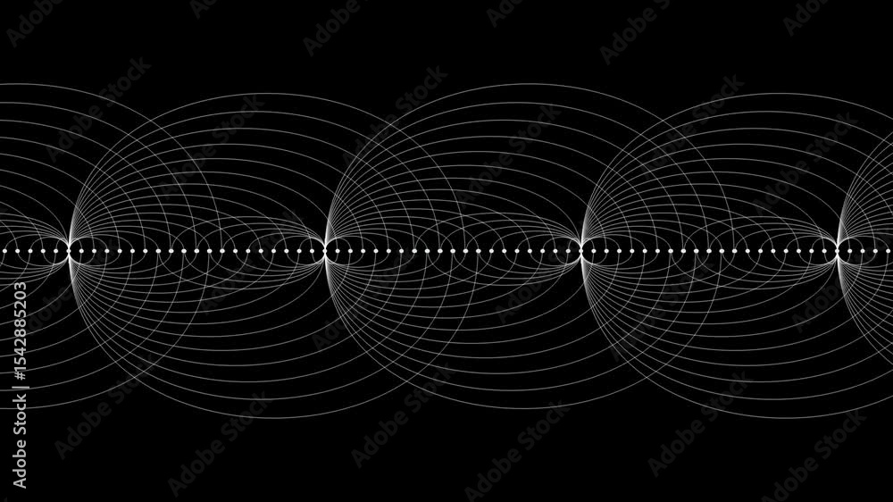 Poster abstract animation of symmetrical circles expanding and contracting