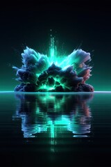 Abstract explosion over water