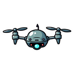 Cartoon drone illustration on black background perfect for technology and innovation projects concept