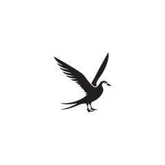 Gliding Petrel Silhouette Vector Art – Graceful Seabird Design with Outstretched Wings, Minimalist Black Outline Ideal for Ocean Wildlife Themes, Nautical Graphics, Logos, and Decor

