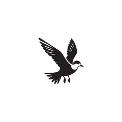 Gliding Petrel Silhouette Vector Art – Graceful Seabird Design with Outstretched Wings, Minimalist Black Outline Ideal for Ocean Wildlife Themes, Nautical Graphics, Logos, and Decor
