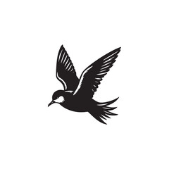 Gliding Petrel Silhouette Vector Art – Graceful Seabird Design with Outstretched Wings, Minimalist Black Outline Ideal for Ocean Wildlife Themes, Nautical Graphics, Logos, and Decor
