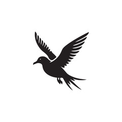 Gliding Petrel Silhouette Vector Art – Graceful Seabird Design with Outstretched Wings, Minimalist Black Outline Ideal for Ocean Wildlife Themes, Nautical Graphics, Logos, and Decor
