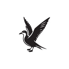 Gliding Petrel Silhouette Vector Art – Graceful Seabird Design with Outstretched Wings, Minimalist Black Outline Ideal for Ocean Wildlife Themes, Nautical Graphics, Logos, and Decor
