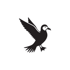 Gliding Petrel Silhouette Vector Art – Graceful Seabird Design with Outstretched Wings, Minimalist Black Outline Ideal for Ocean Wildlife Themes, Nautical Graphics, Logos, and Decor
