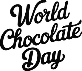 world chocolate day text vector