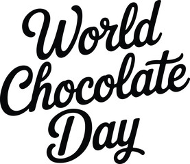 world chocolate day text vector